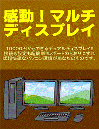 １００００円からできるデュアルディスプレイ!!接続も設定も超簡単!!レポートのとおりにすれば超快適なパソコン環境があなたのものです。
